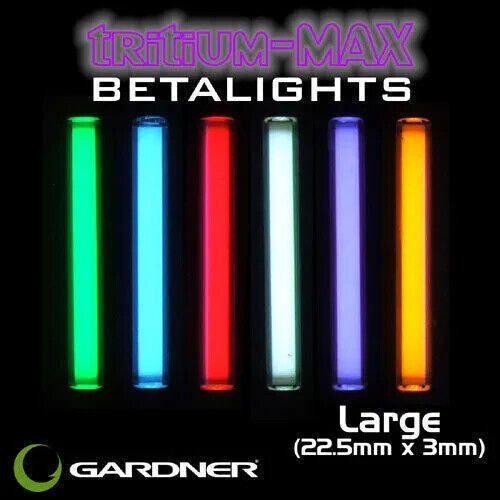 Gardner Tackle Tritium Max betalights- Large 22.5mm x 3mm carp fishing isotopes