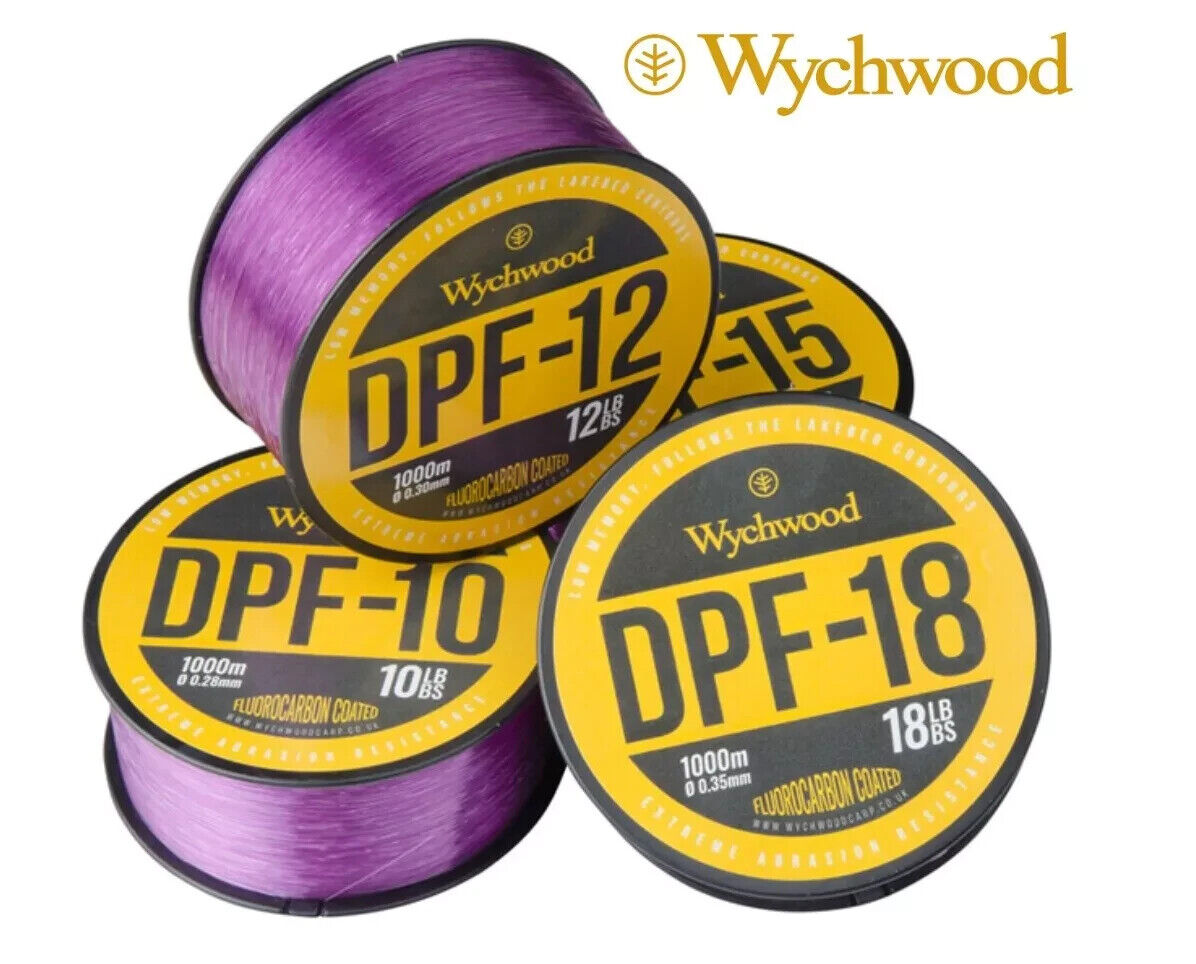 Wychwood DPF Deep Purple Fluorocarbon Coated Carp Fishing Mono - 1000m Spools