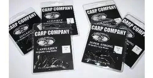 Carp Company A/E (anti eject) barbed carp fishing hooks - all sizes