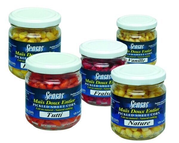 Sensas Cooked Particles - Hemp, Sweetcorn, Wheat - 212ml Jars