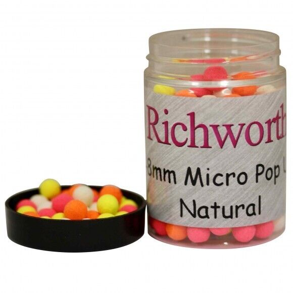 Richworth 6-8mm natural popups - Customise your hookbait colours & flavours