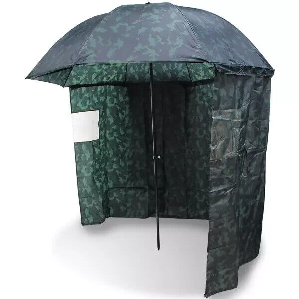 NGT Carp Fishing 45" Camo Umbrella / Brolly + Zip on Side Sheet & Tilt Function