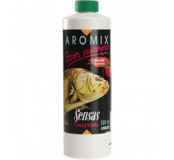 Sensas Aromix Strawberry Big Fish Additive / Attractant 500ml Bottles