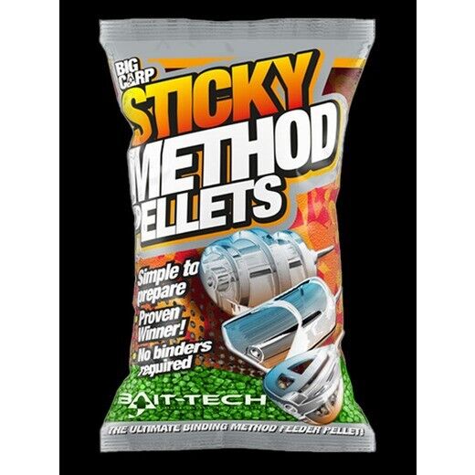 Bait-Tech sticky method pellets - Green - 800g bags