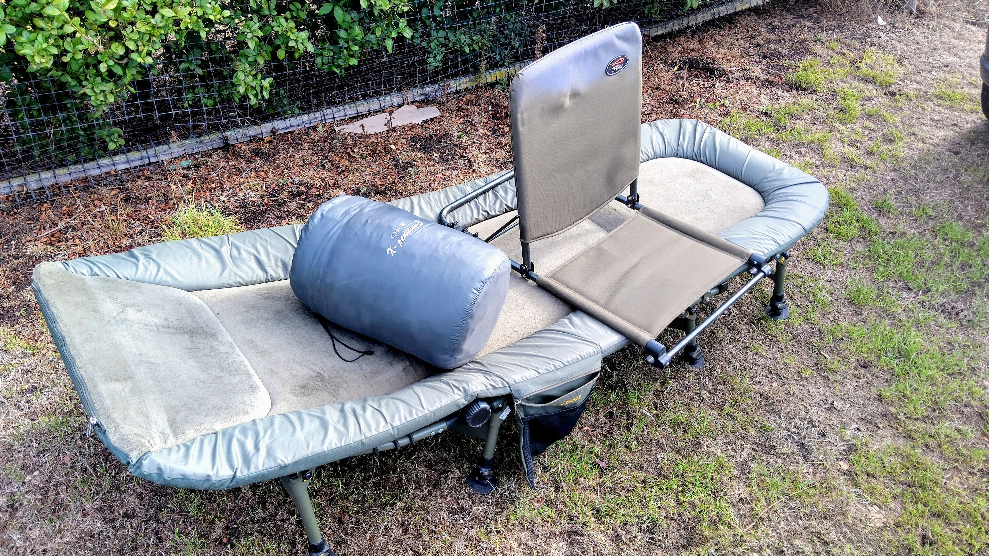 Used 8 Leg Carp Bedchair Chub Expedition Sleeping Bag TFG Bed Buddy Bundle