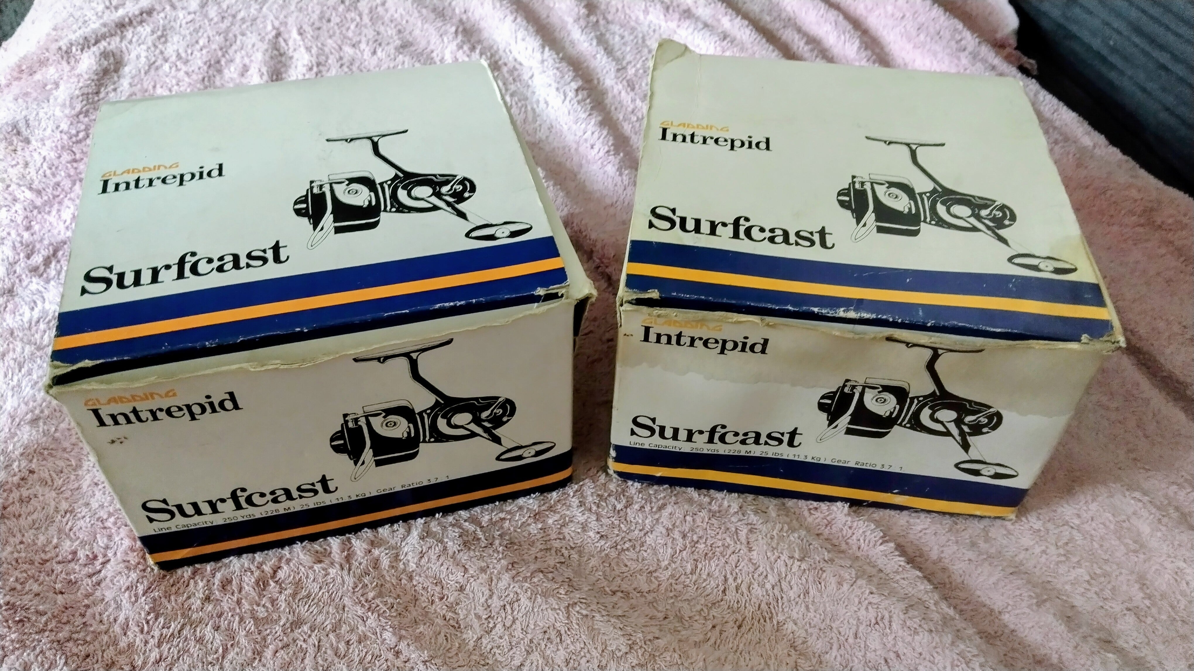 Pair of Gladding Intrepid Surfcast Reels - Boxed - Near Mint Condition Sea Fishing