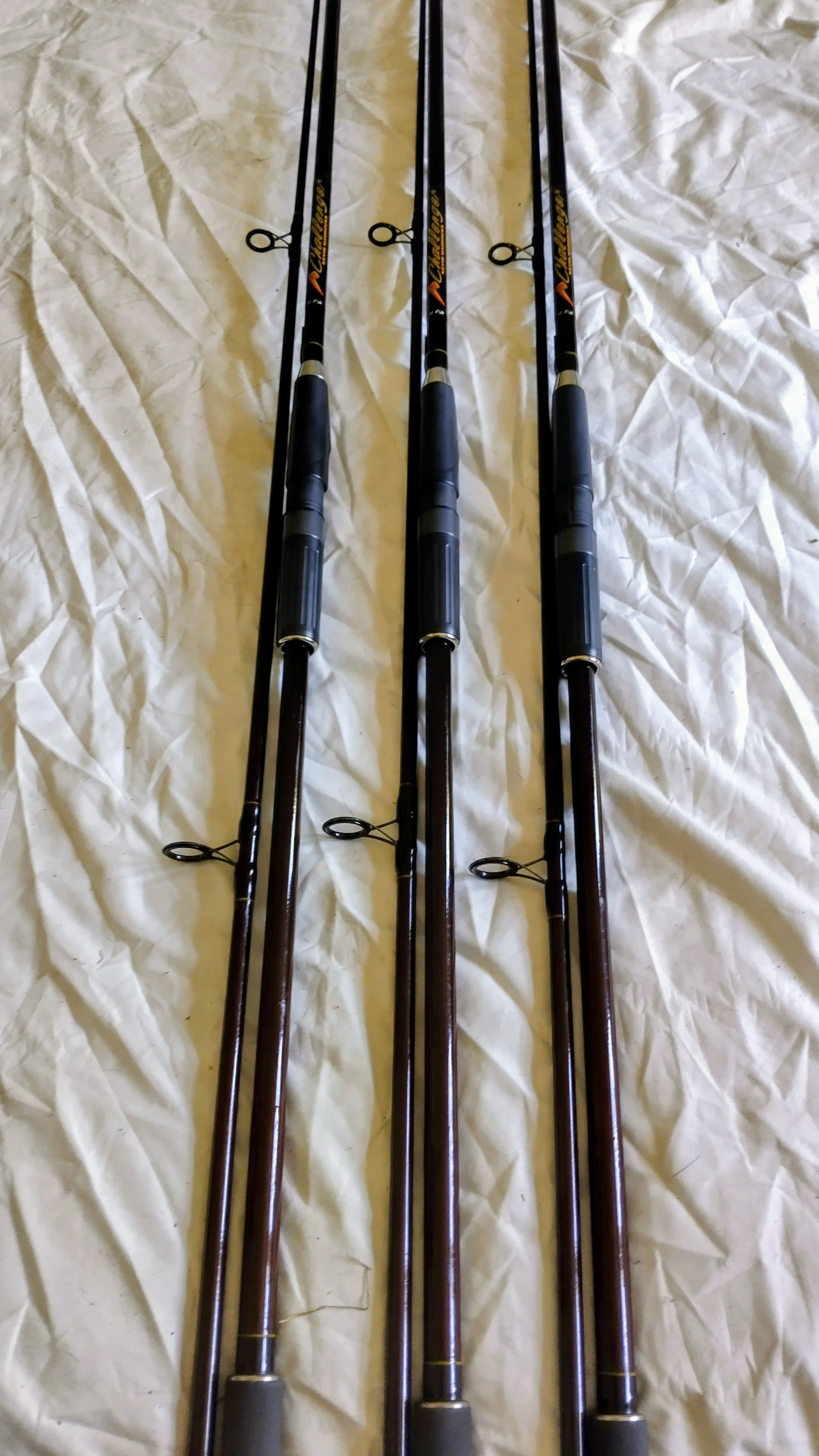 Set of 3 Beekay Kevin Maddocks 12ft 2.75lb Challenger Carp Rods Vintage Classic