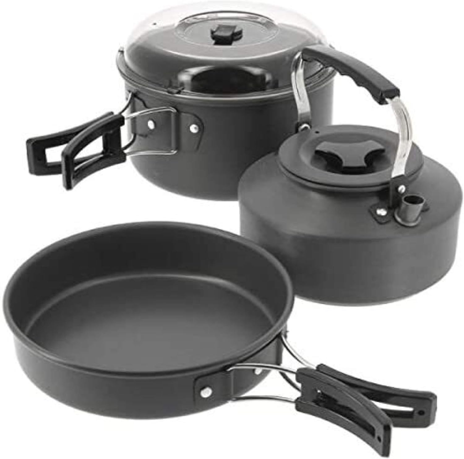 NGT Three-Piece Cook Set - Carp Fishing Kettle, Frying Pan, Saucepan