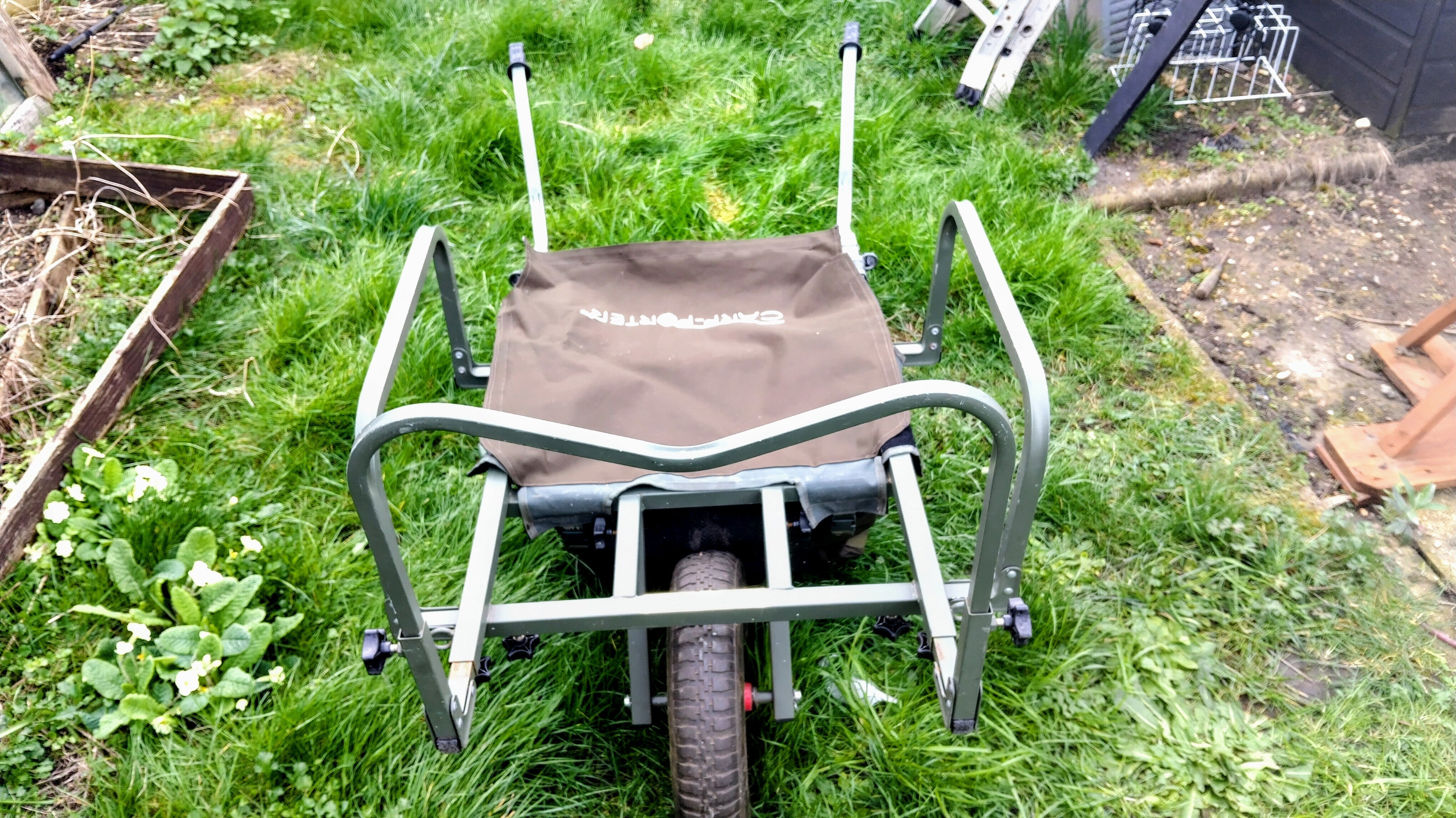 Carp Porter Fishing Barrow - Used Condition - Original Green - Reliable Carp Transport