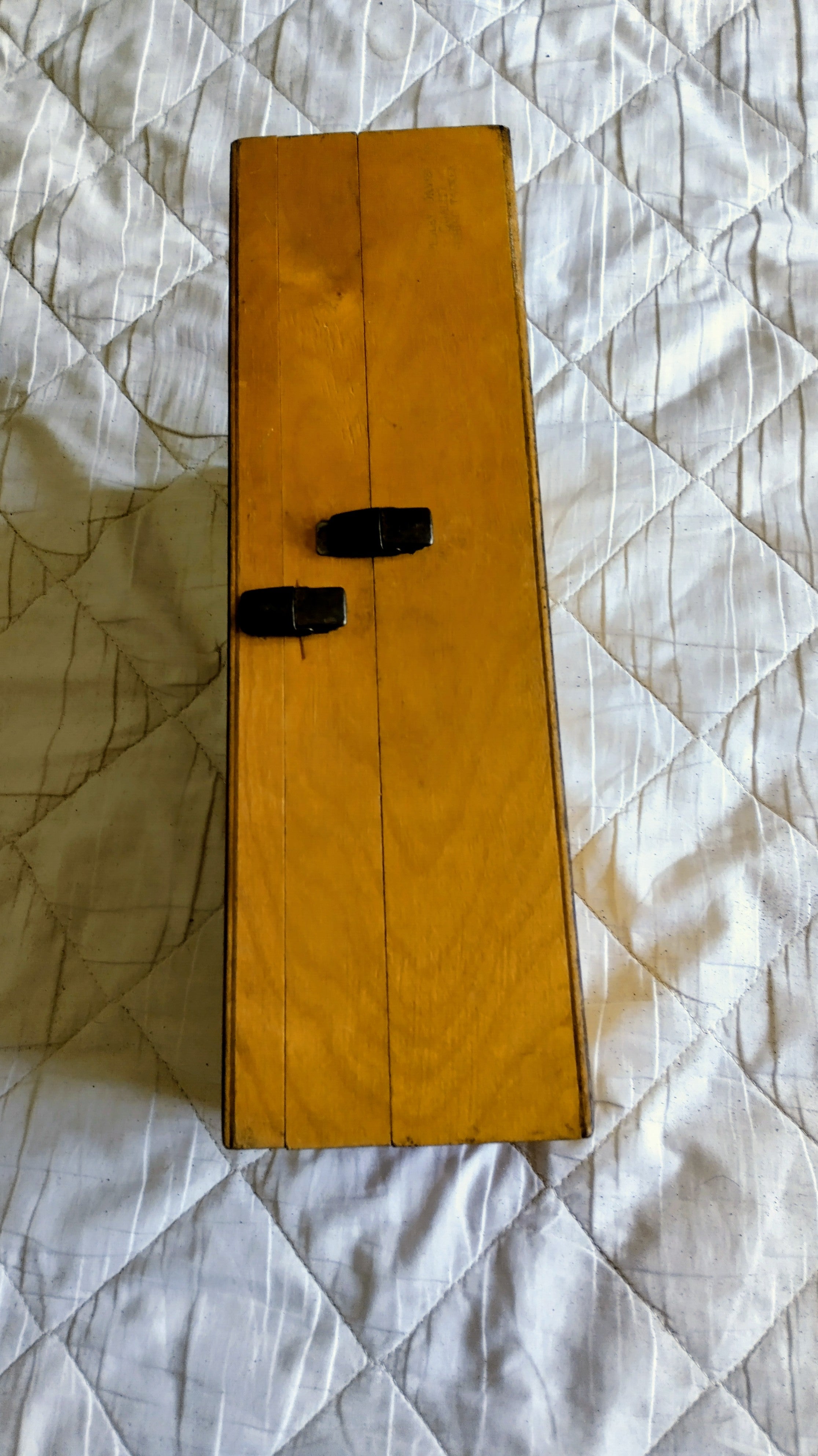 Traditional Wooden Fishing Tackle & Float Box | Vintage 2 Section Storage