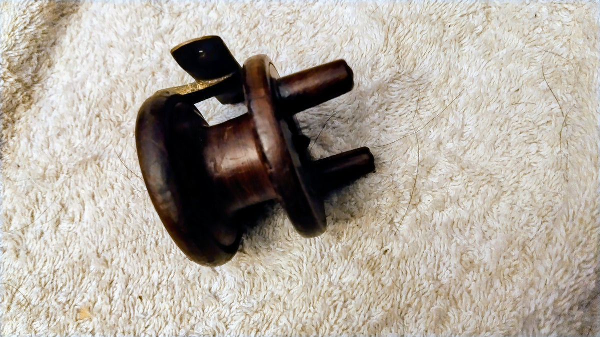 Vintage Wooden Nottingham Style Centrepin Fishing Reel Brass Antique Coarse