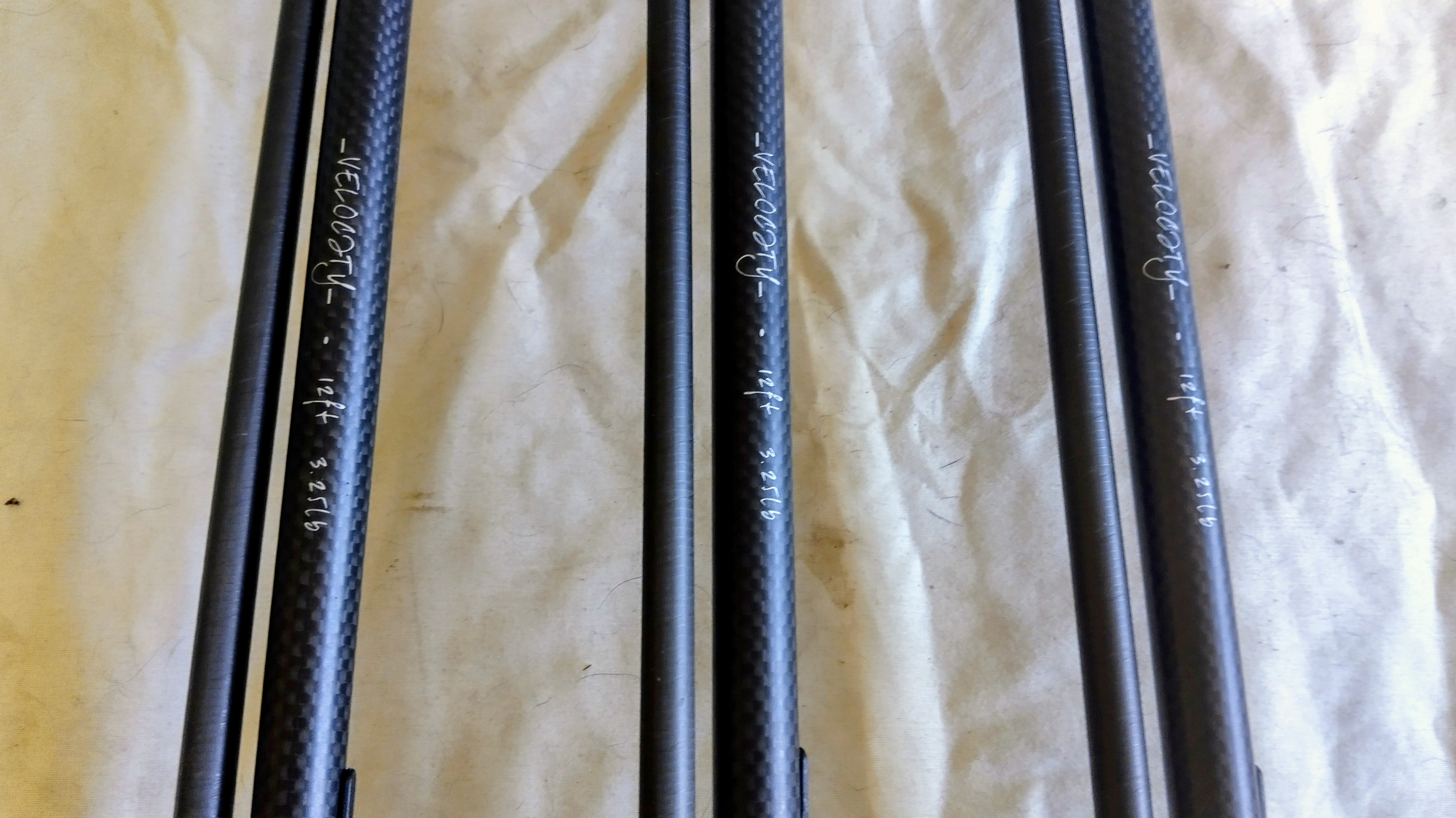 Set of 3 Shimano Tribal Velocity 12ft 3.25lb TC Carp Rods 50mm Guides Pre-owned