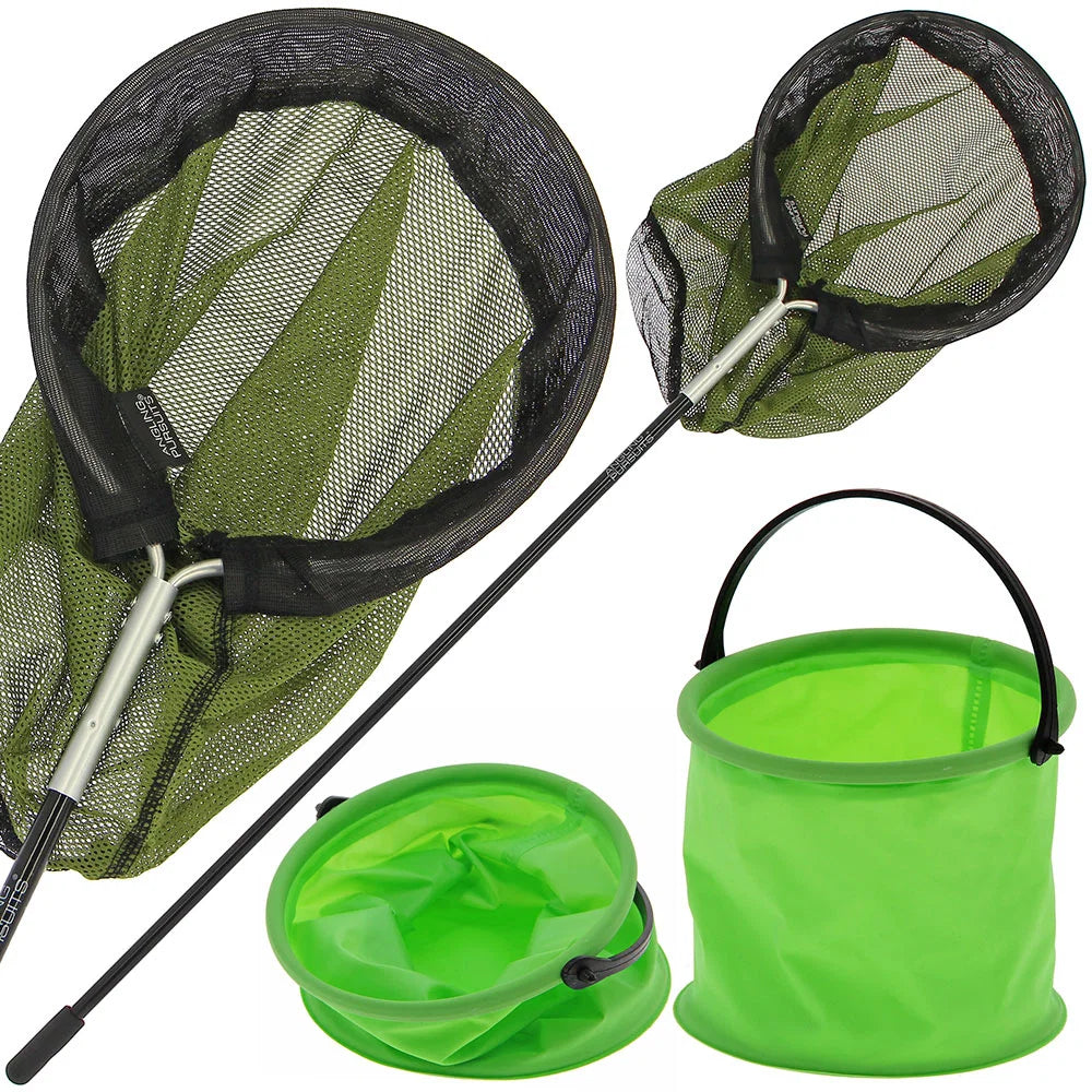 Kids' Holiday Rockpool Combo 25cm Net 75cm Handle & Collapsible Bucket