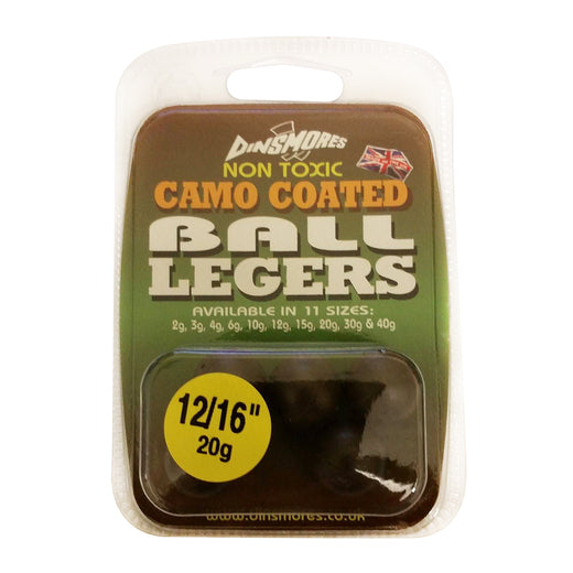 Dinsmores Non-Toxic Ball Legers Camo Coated Bullet Leads - All Sizes 2g to 40g
