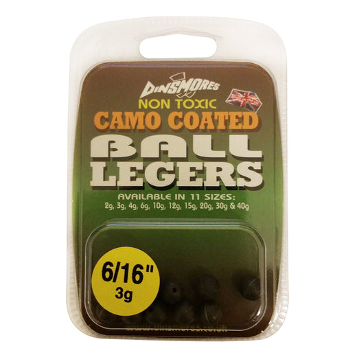 Dinsmores Non-Toxic Ball Legers Camo Coated Bullet Leads - All Sizes 2g to 40g