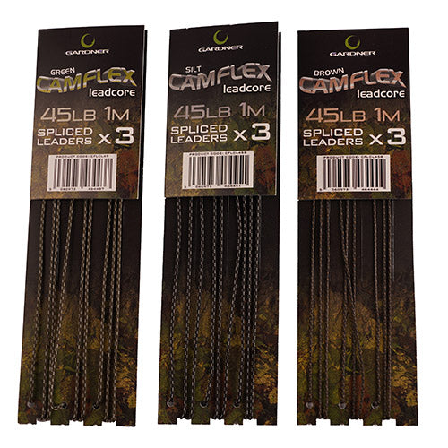 Gardner Tackle Carp Fishing  Camflex 35lb Leadcore Spliced Leaders X 3
