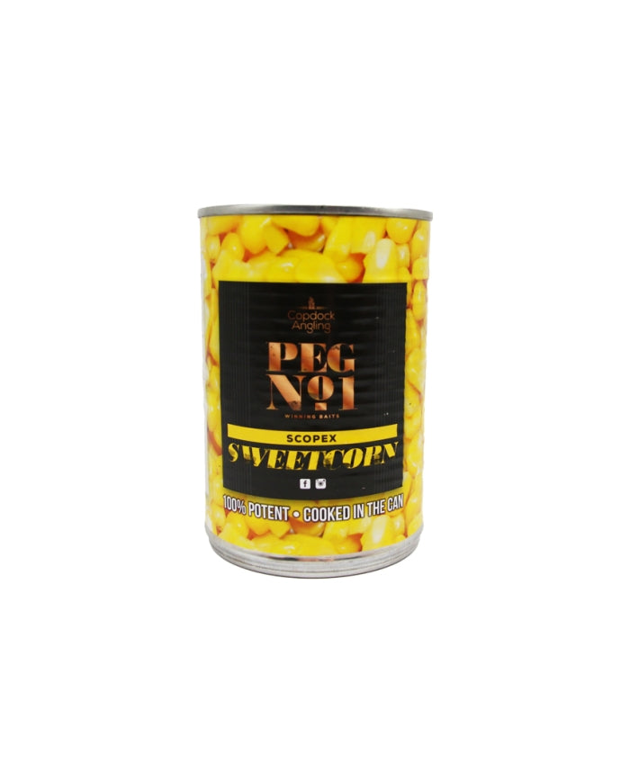Peg No1 Scopex Sweetcorn 400g Tin - Carp & Coarse Fishing Bait - Hook & Feed