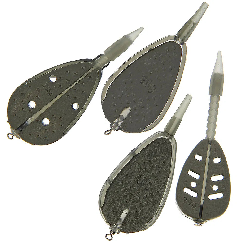 Set of 4 Deluxe In-Line Method Feeders & Mould - 25g Fishing Feeder Set