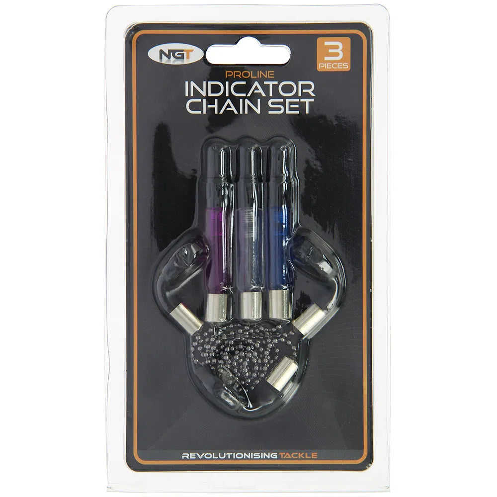 Set of 3 Carp Fishing hanger Bobbin Bite Indicators with Chains