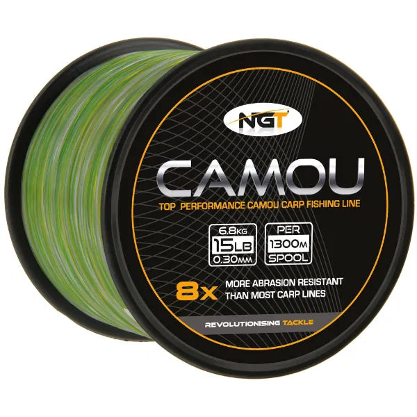 NGT Carp Fishing Camo / Camou Mono Mainline | Bulk Spools | 12lb, 15lb
