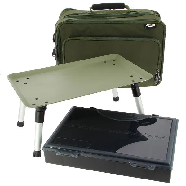 NGT Carp Case System PLUS Bivvy Table Tackle Box Bag Organiser 42x31cm Storage