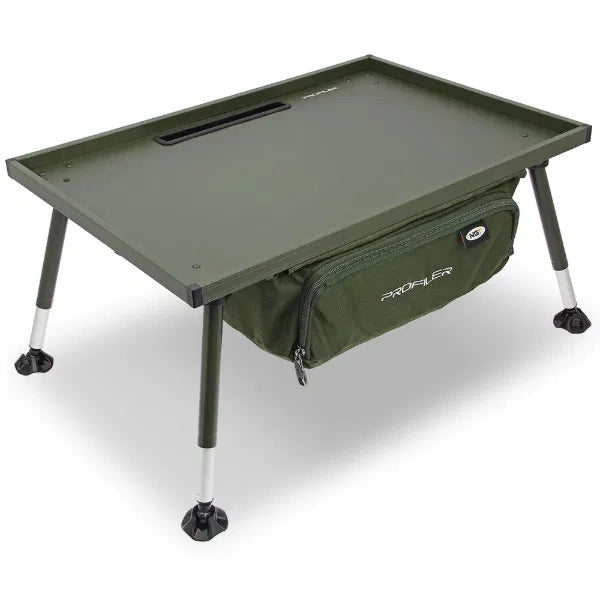 NGT Profiler Large Bivvy Table - Heavy Duty Adjustable Legs & Under-Table Storage