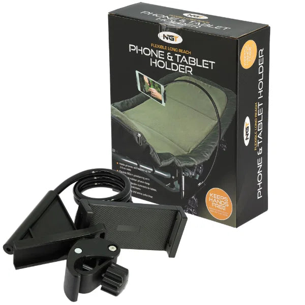 NGT Flexible Phone Tablet Holder for Fishing Chair Bedchair & Bankside Use