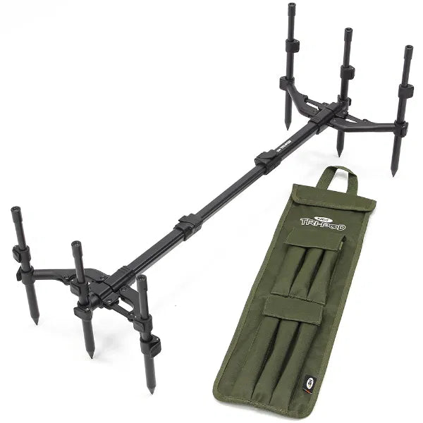 NGT Tri-Pod 3-Rod Carp Fishing Rod Pod - Lightweight, Fully Adjustable