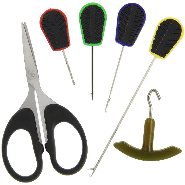 Carp Fishing Soft Grip 6Pc Baiting Needle, Blades and Boilie Bait Drill Set