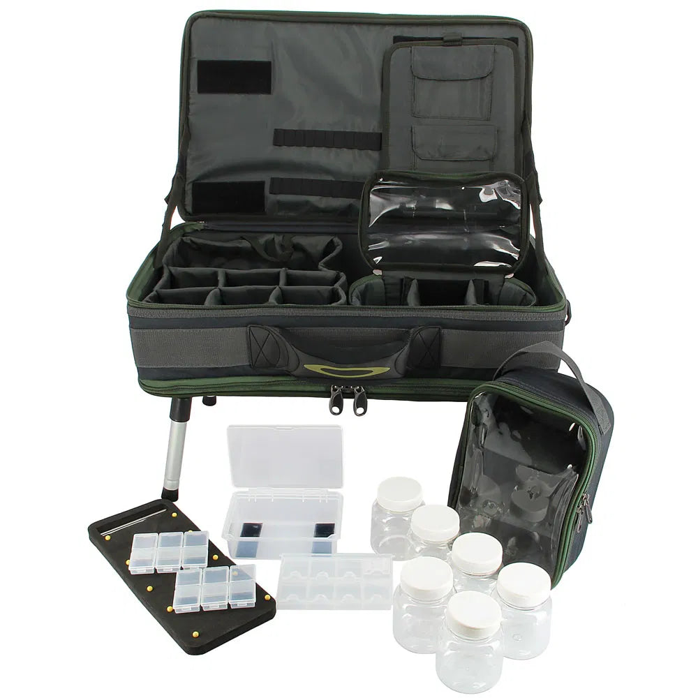 Fishing Table System Bivvy Tackle Box Rig Wallet Glug Pots Lead Bag Organiser 51cm