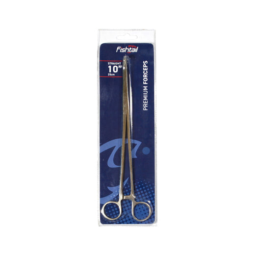 Fishtail 10" Straight Forceps - Long Reach Hook Remover - Pike & Carp Fish Care