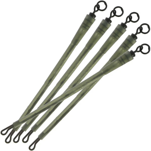 NGT PVA Bag Lead Stems | 8cm Carp Fishing Rig | Quick Change / Ring Swivel | Pack/5