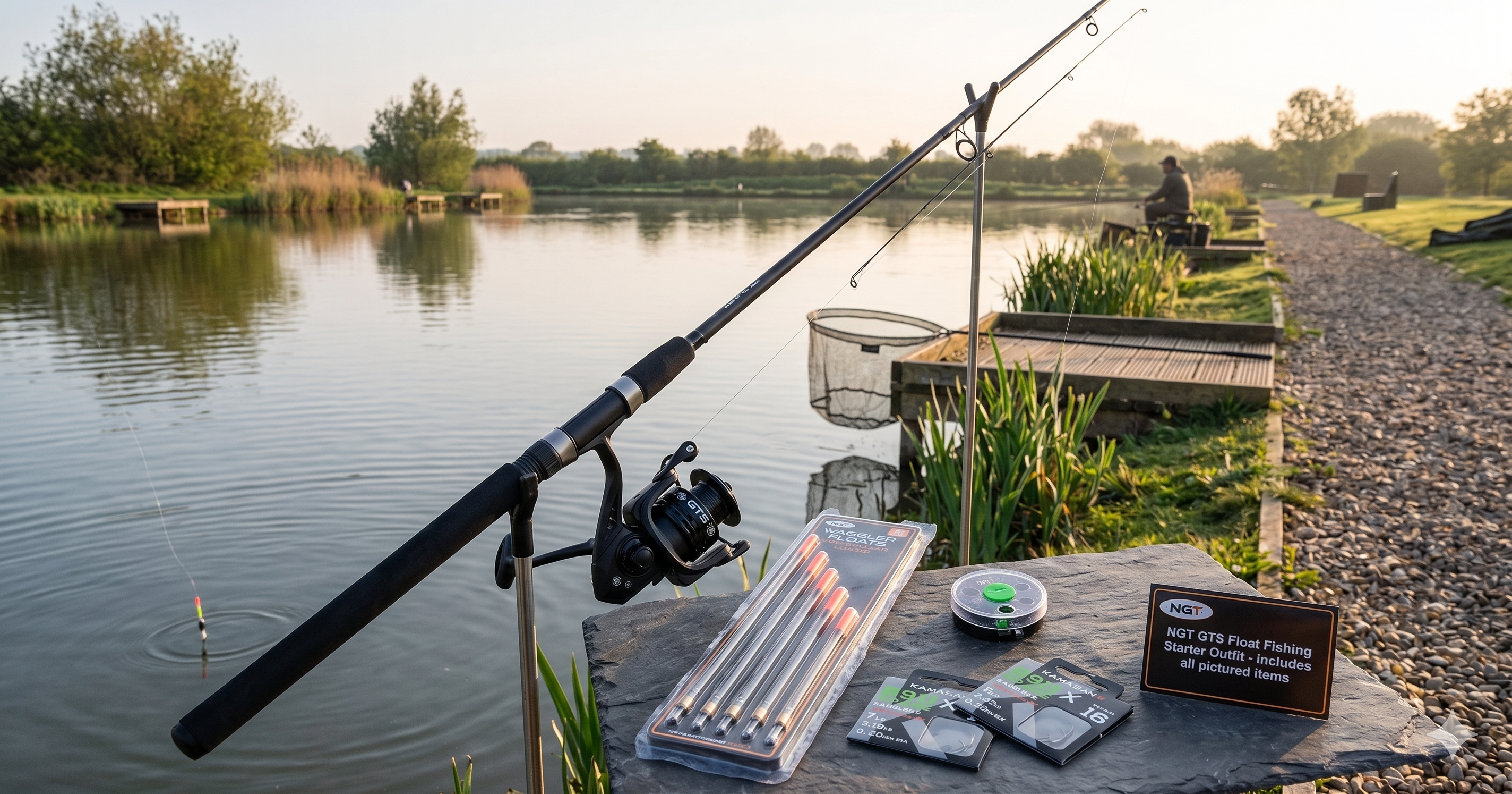 Complete Float Fishing Kit 10ft Rod & Front Drag Reel Loaded With Line & Tackle