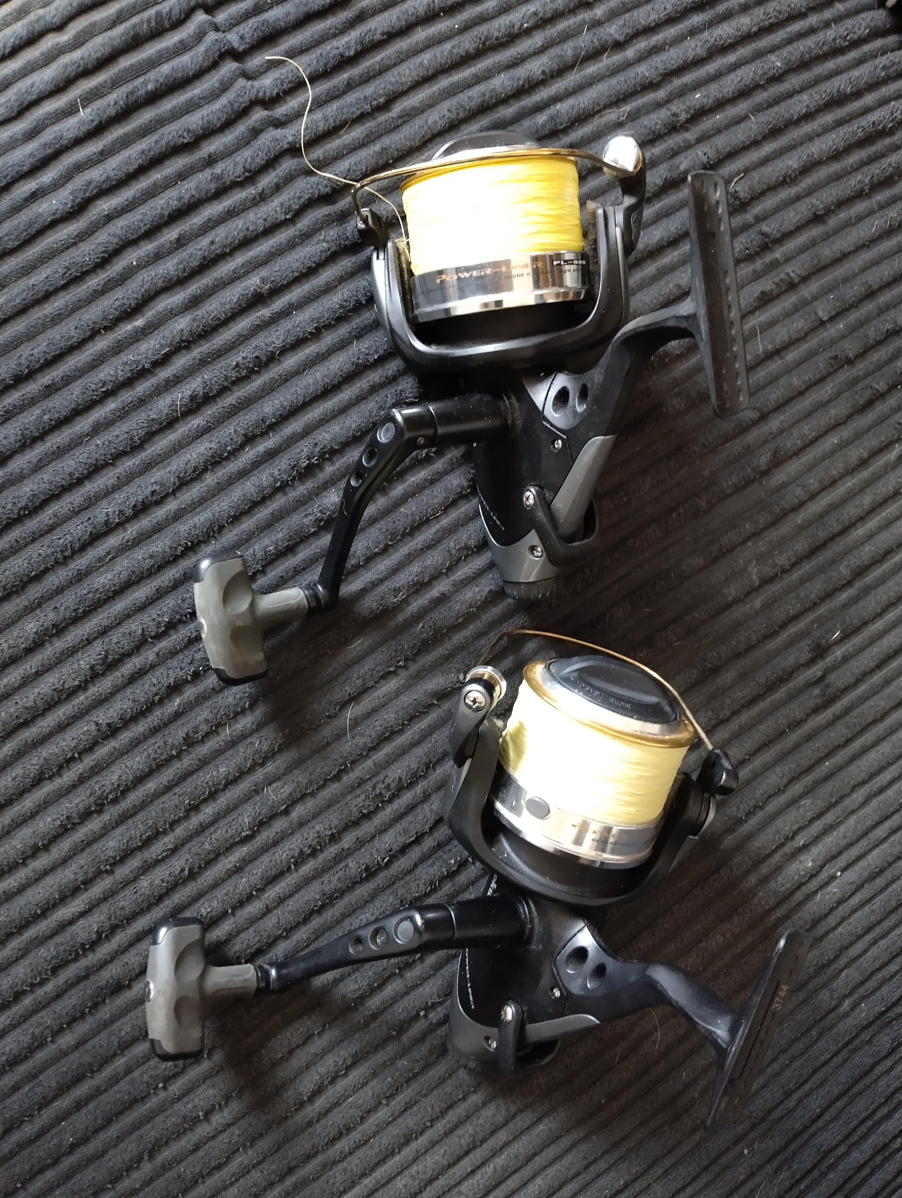 2 x  Okuma Powerliner Big Pit Runner Carp Reels (Great Used Condition)