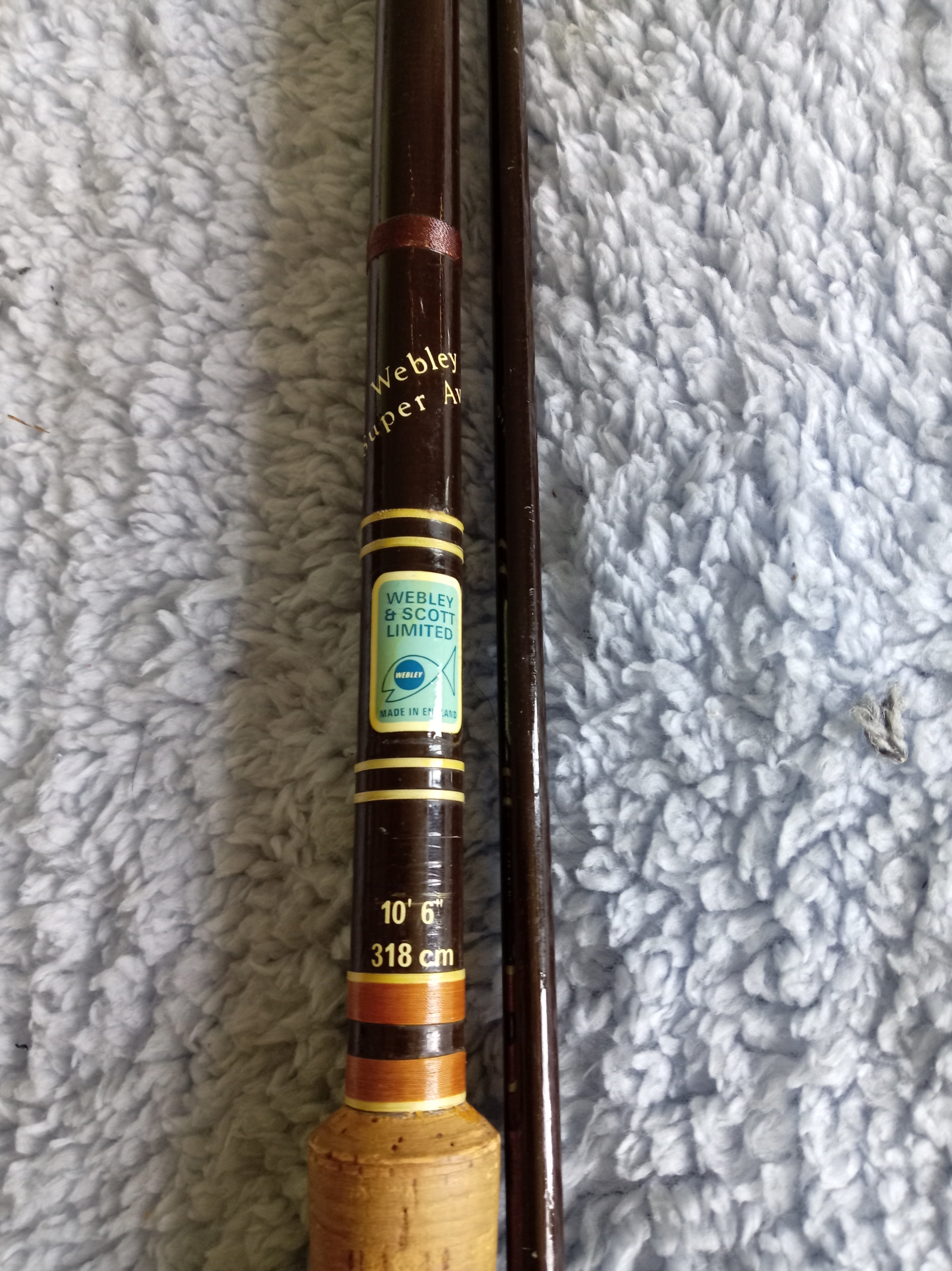 Vintage Webley & Scott 10'6" Super Avon Fishing Rod - Superb Condition