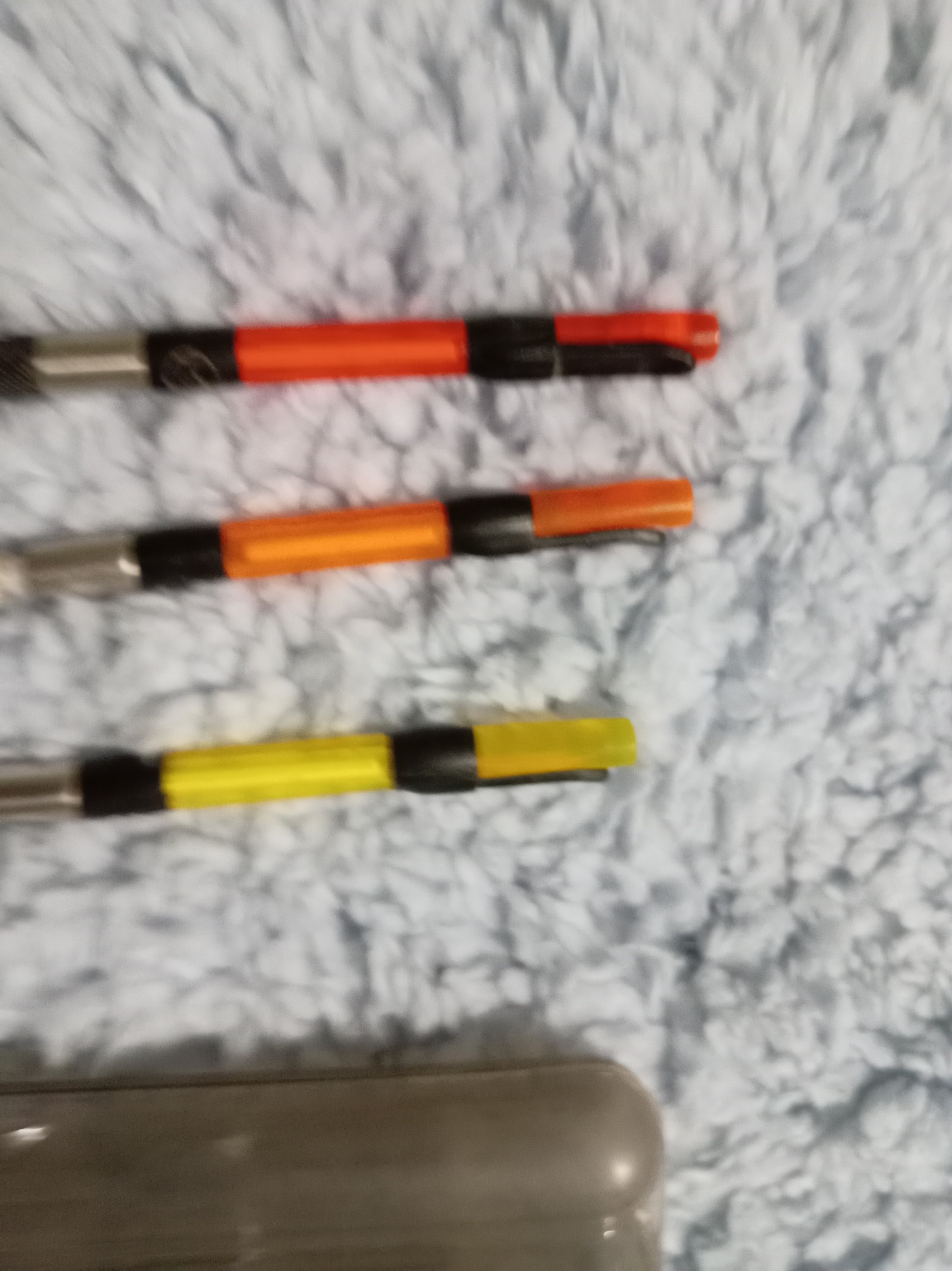 3 x Korda Stow Bobbins Set Red Orange Yellow + Case Carp Fishing Bite Indicators