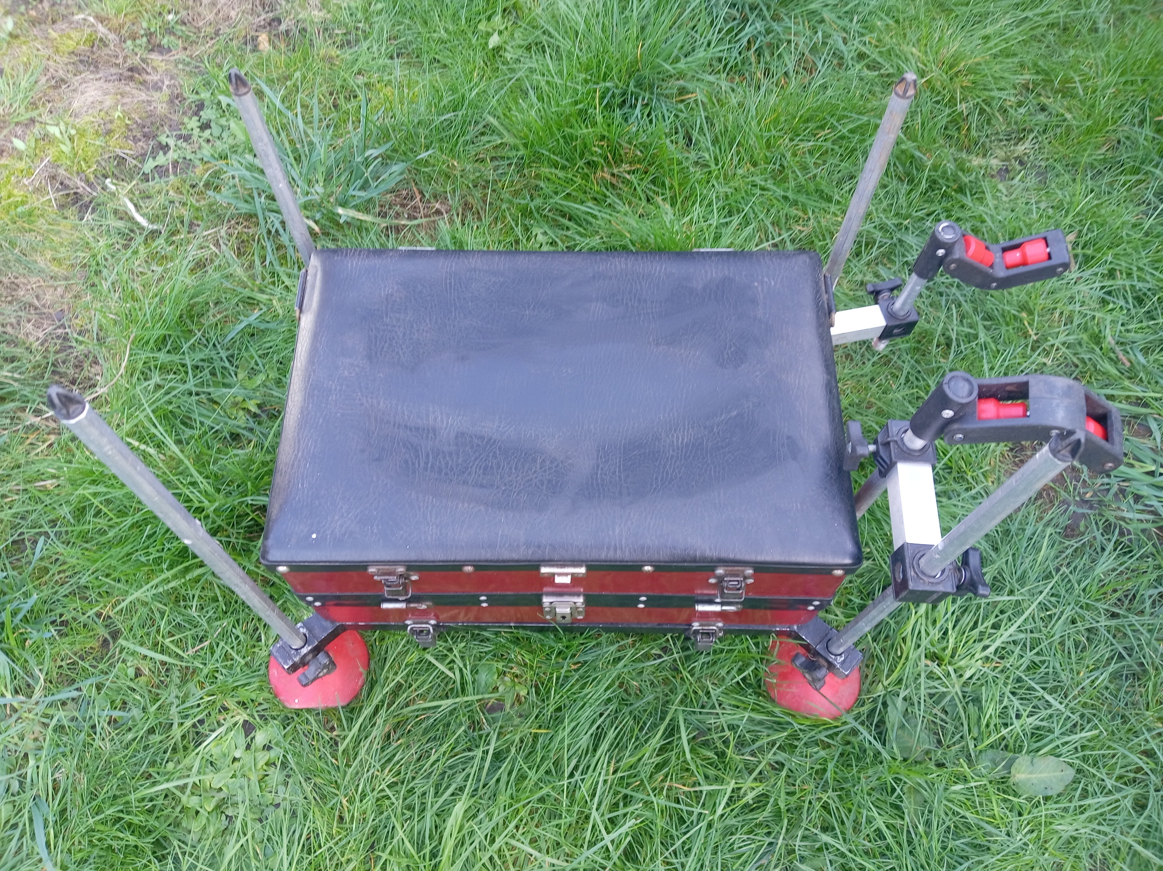 Vintage Style Two-Drawer Fishing Seat Box | Padded Seat & Tackle Storage