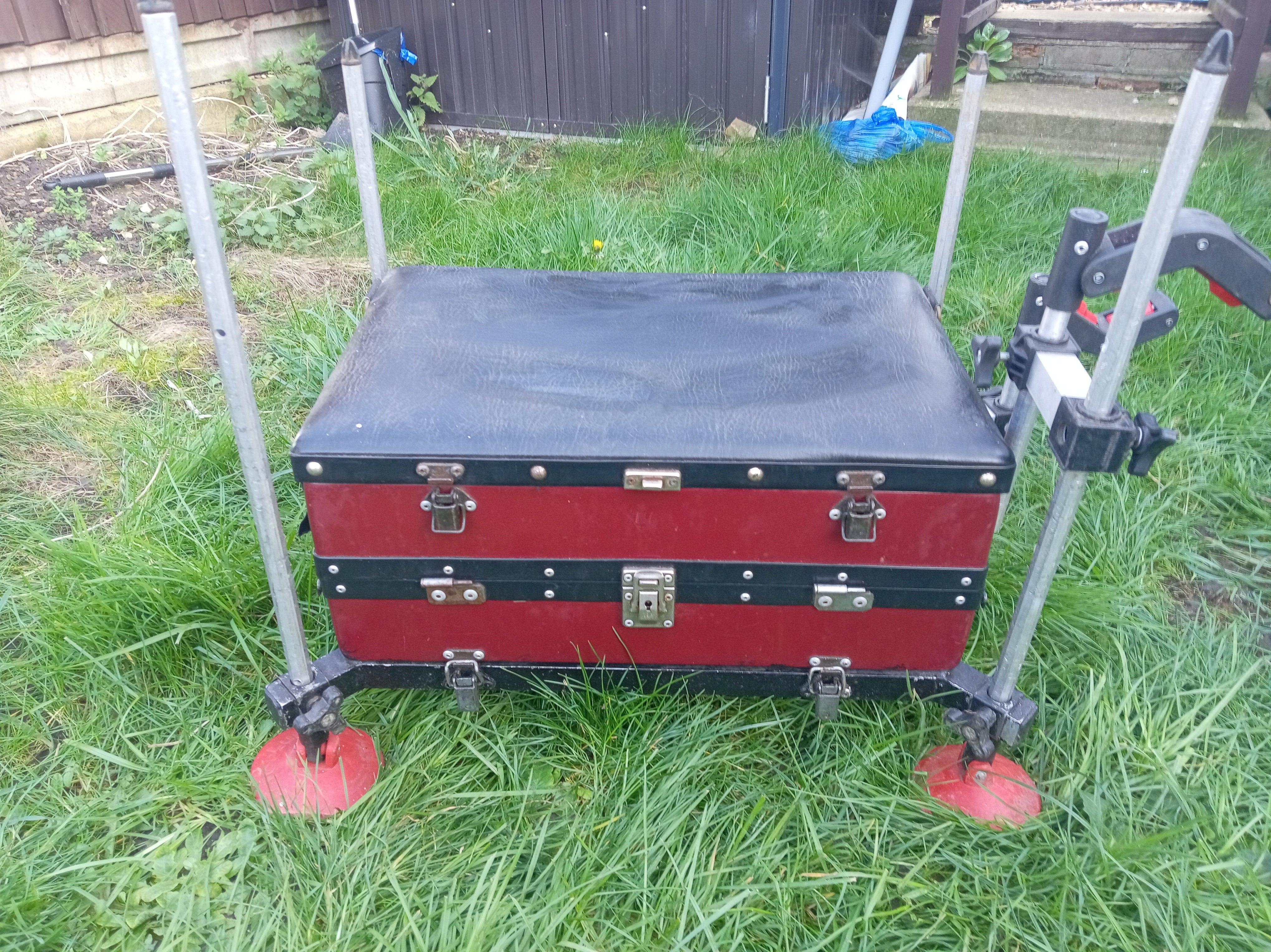 Vintage Style Two-Drawer Fishing Seat Box | Padded Seat & Tackle Storage