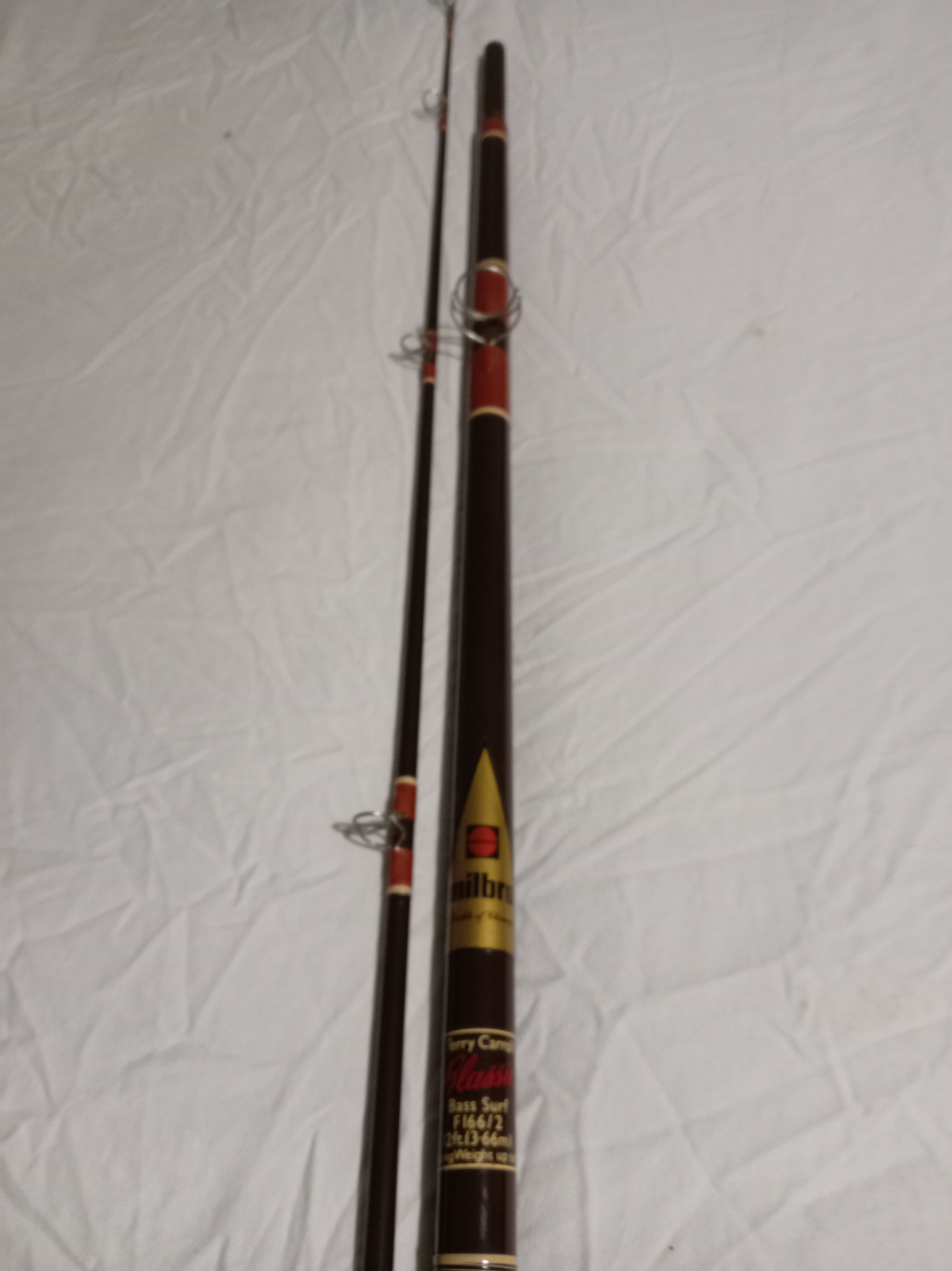 VINTAGE Milbro Terry Carroll CLASSIC Bass Surf F166/2 Rod - 12ft - SUPERB