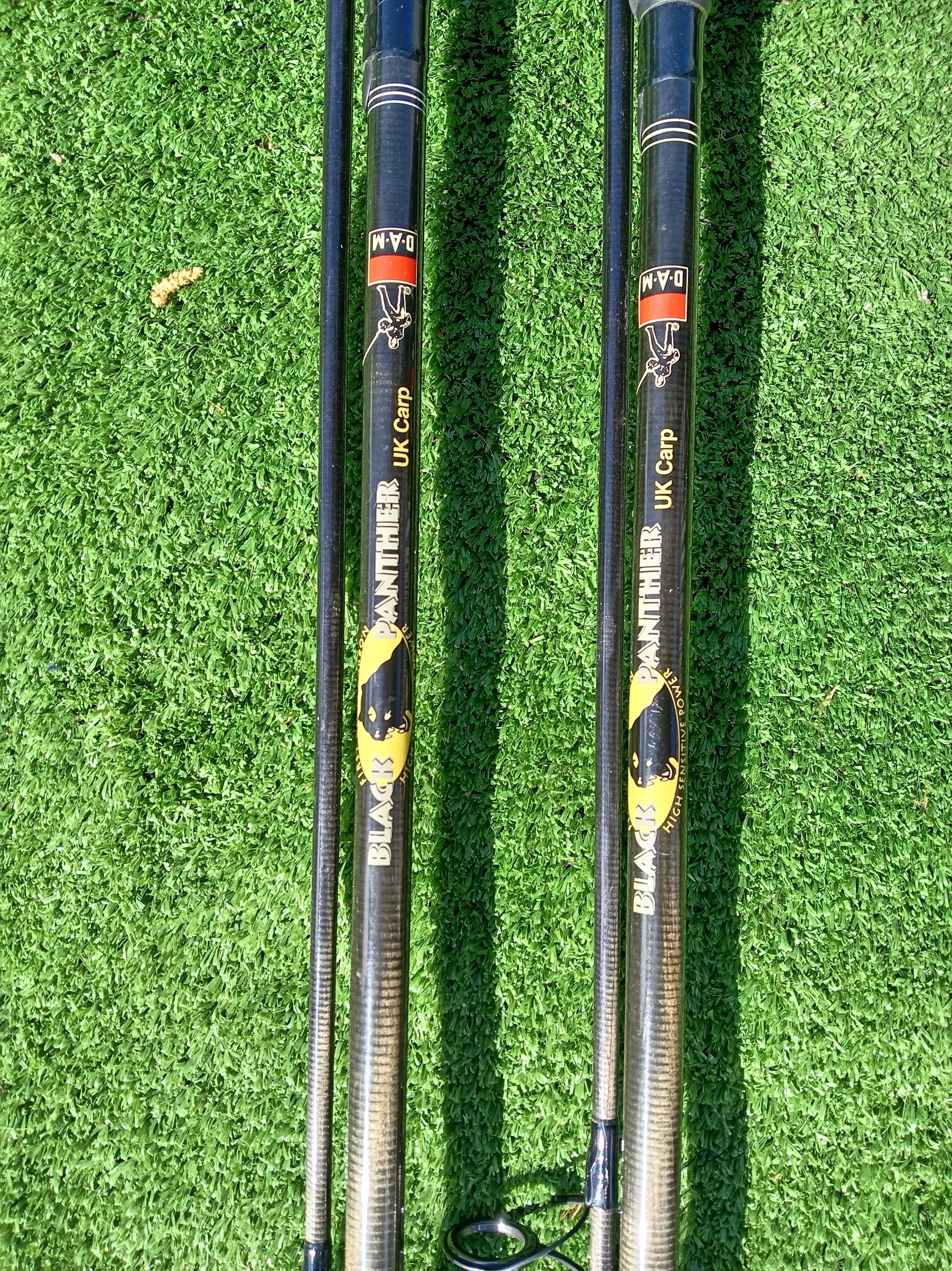 PAIR DAM Black Panther 12ft 2.75lb Carp Rods & Aqua Endura 6 Rod Padded Holdall