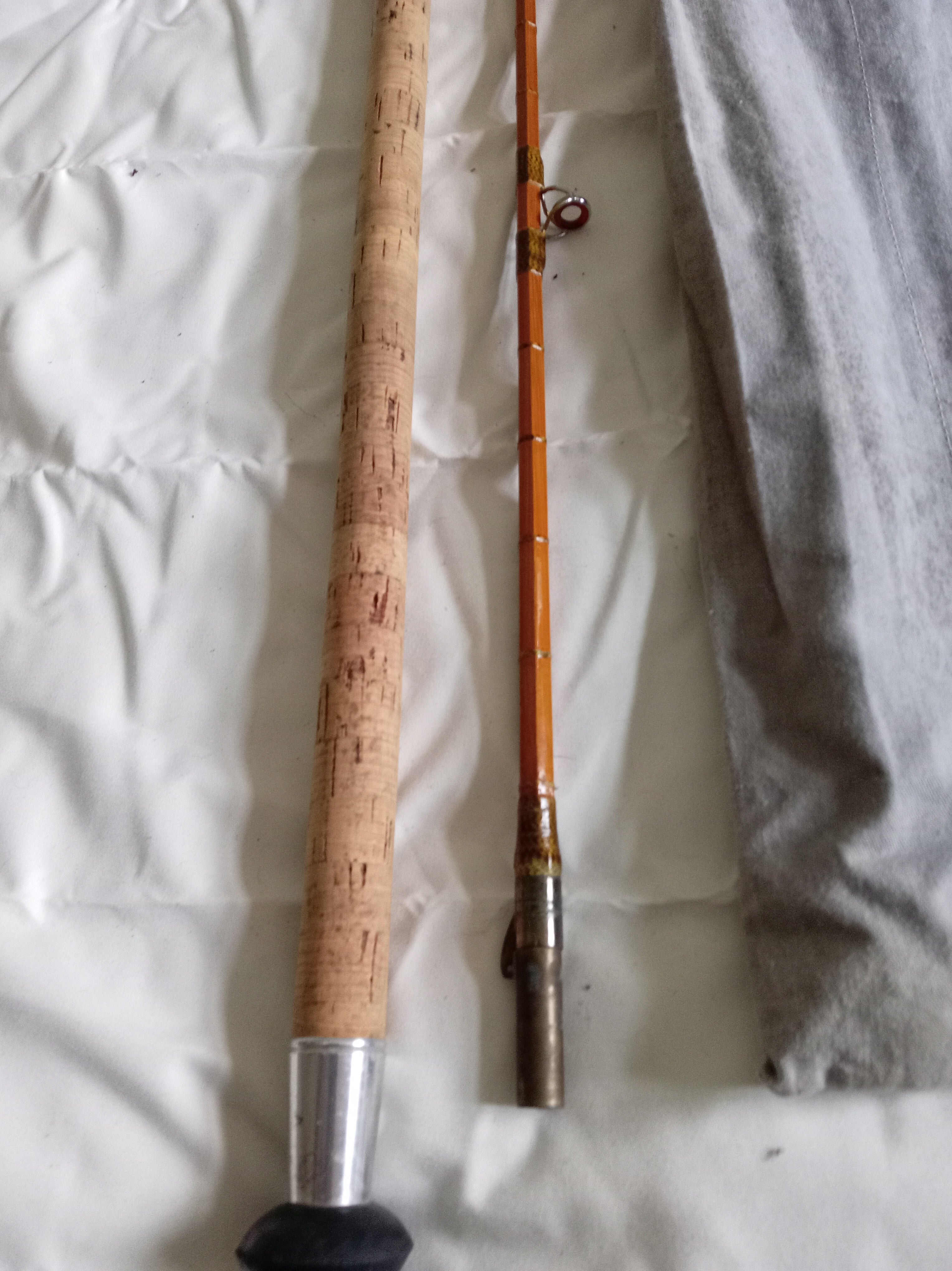 Vintage Martin James 9ft Split Cane Fishing Rod Robertsons of London With Bag