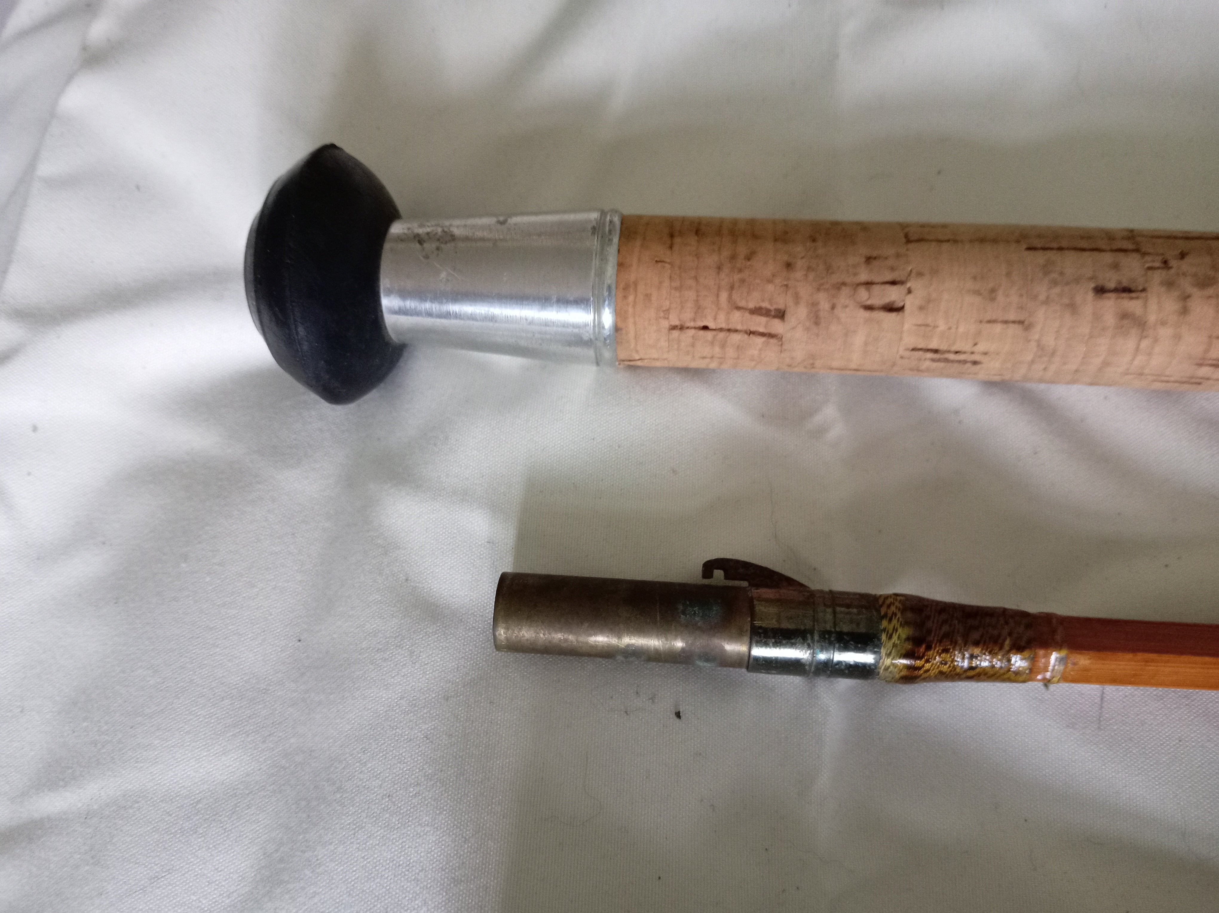 Vintage Martin James 9ft Split Cane Fishing Rod Robertsons of London With Bag