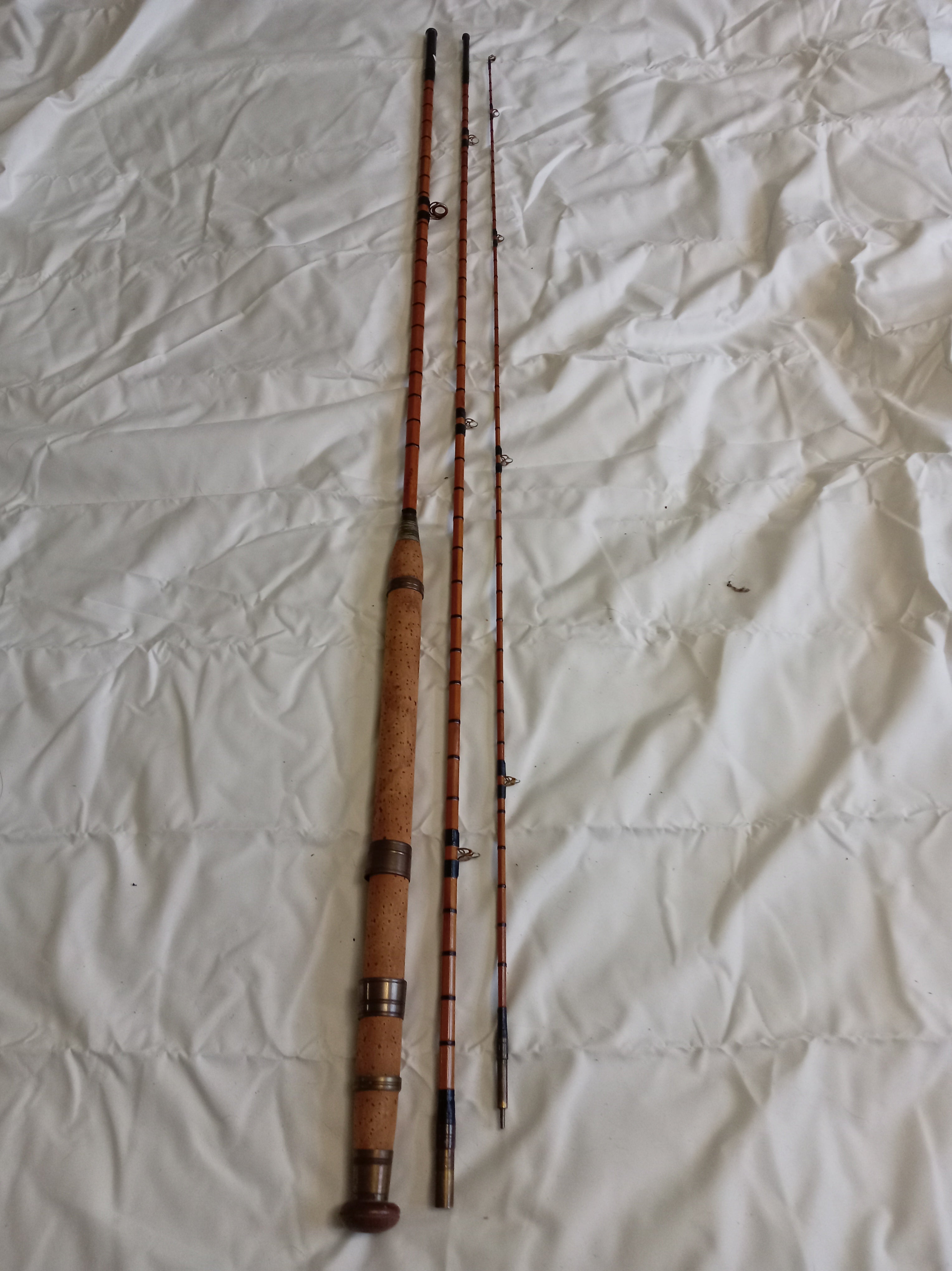 Vintage Allcocks Sapper 9ft 3-Piece Split Cane Trout Fly Fishing Rod Classic