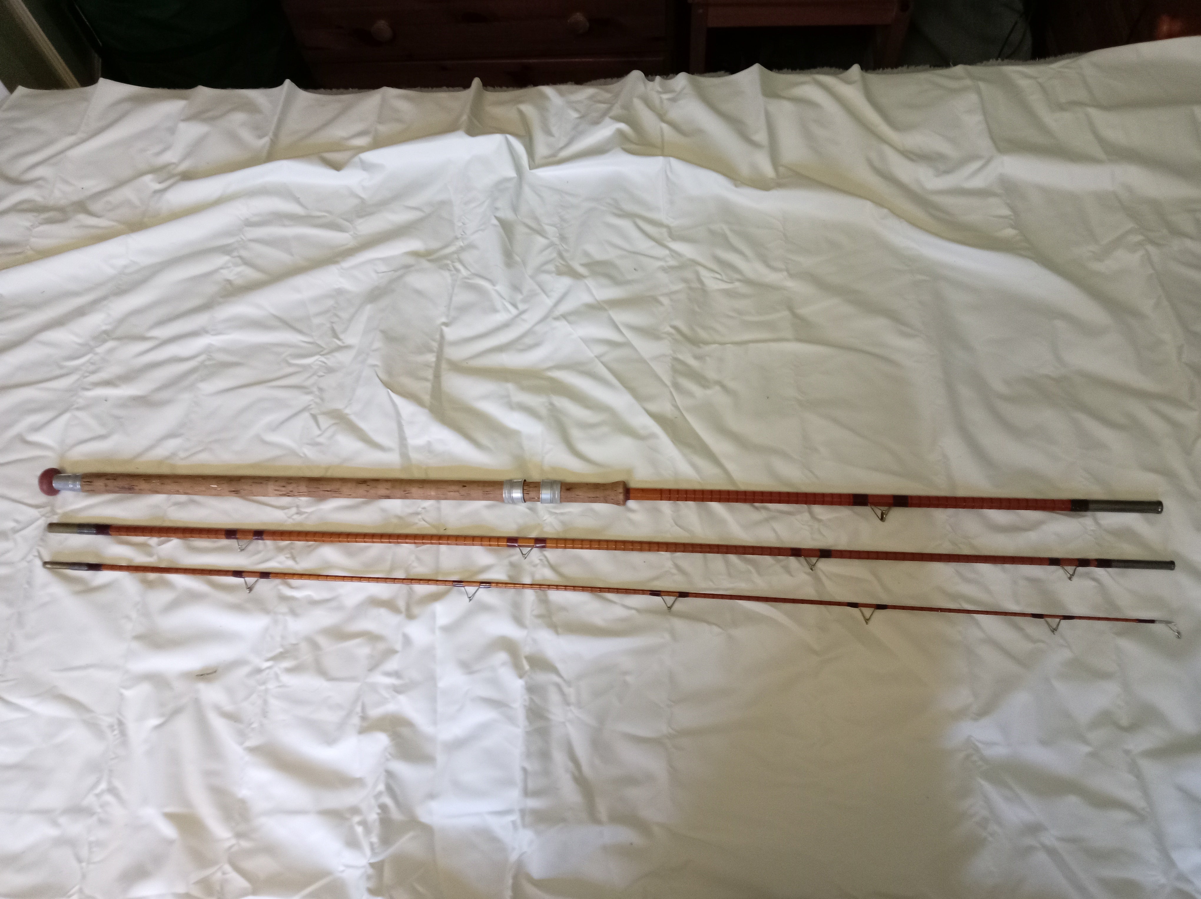 B James & Son Avocet 11ft 3 Piece Split Cane Rod Vintage Fishing Tackle Ex Cond