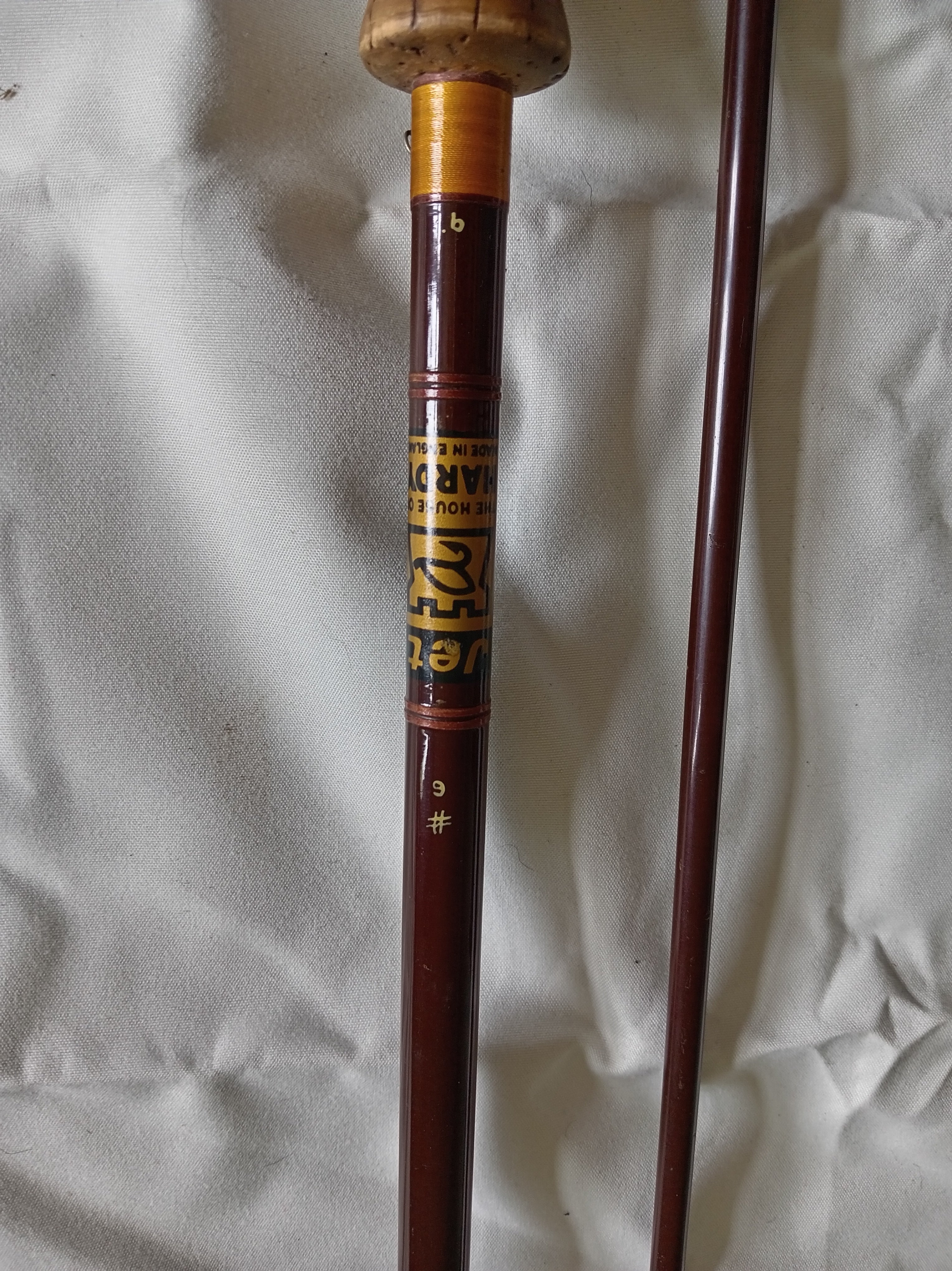 Hardy Jet 9ft #6 Fly Fishing Rod Vintage Trout Carbon Classic Angling Cloth Bag