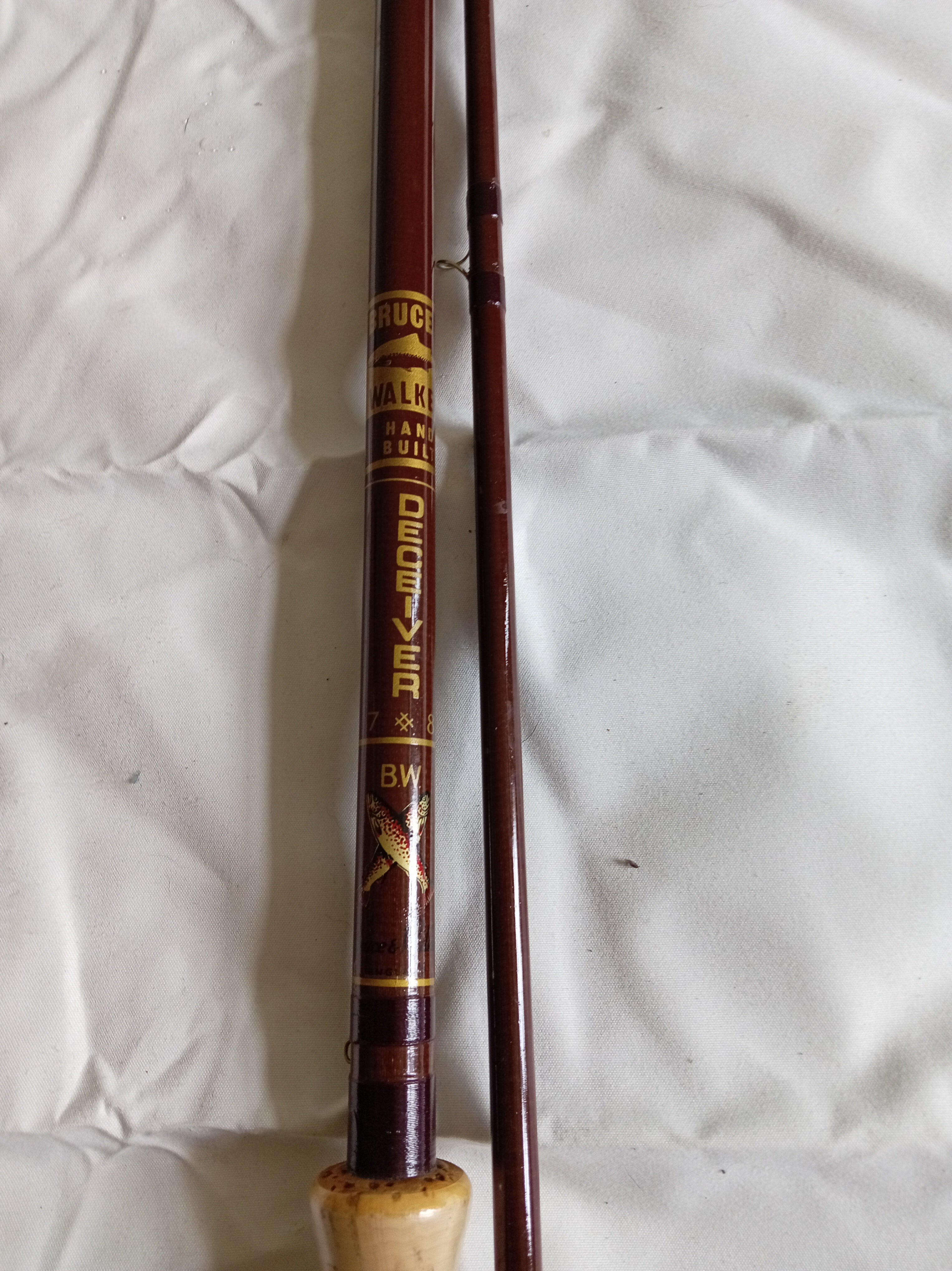 Bruce & Walker Deceiver 7-8wt Fly Rod 10ft Handbuilt Vintage Pristine Cloth Bag
