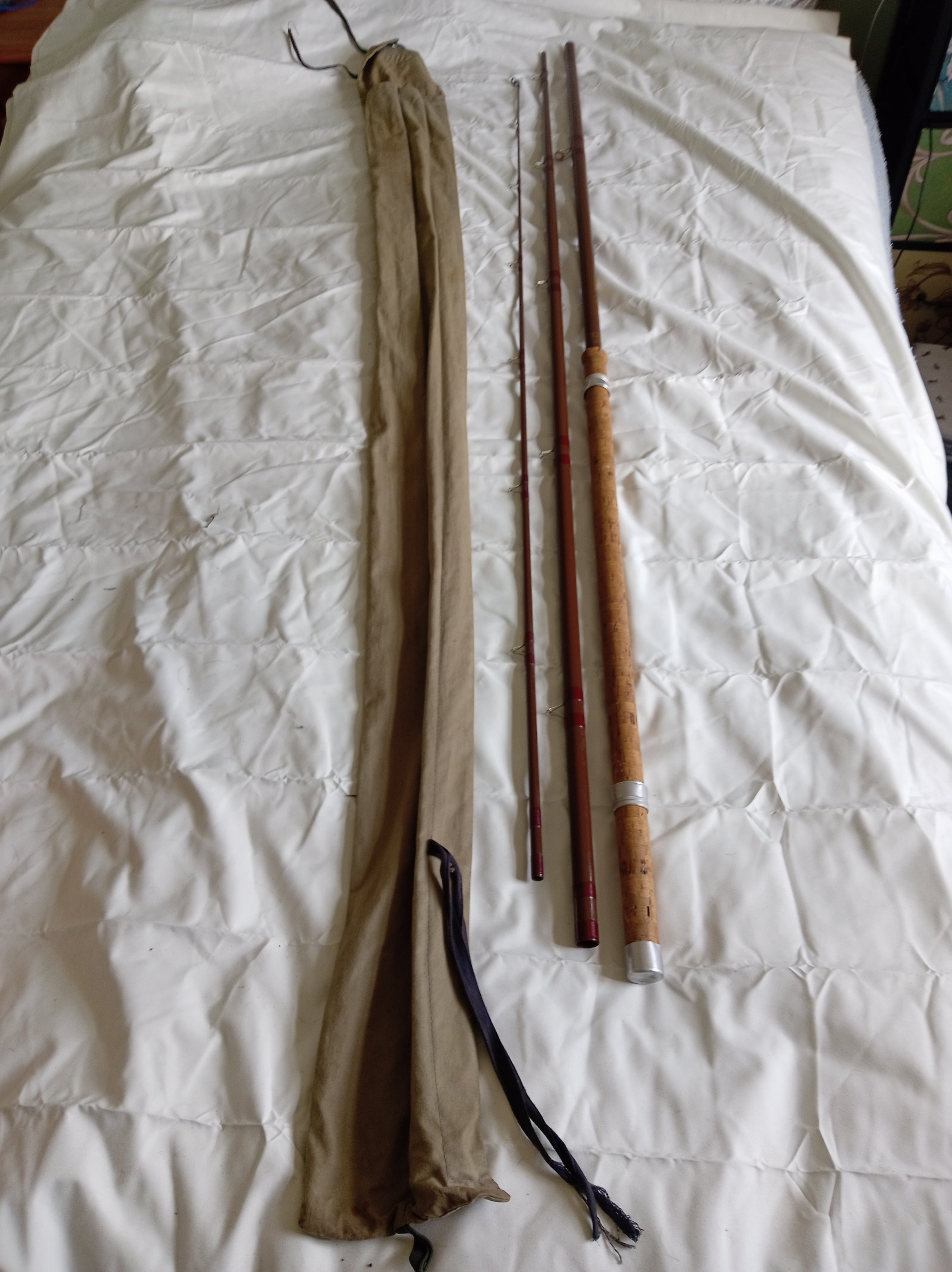 Vintage B James & Son Bruce & Walker CTM14 3-Piece Float Rod - Repaired Tip + Bag
