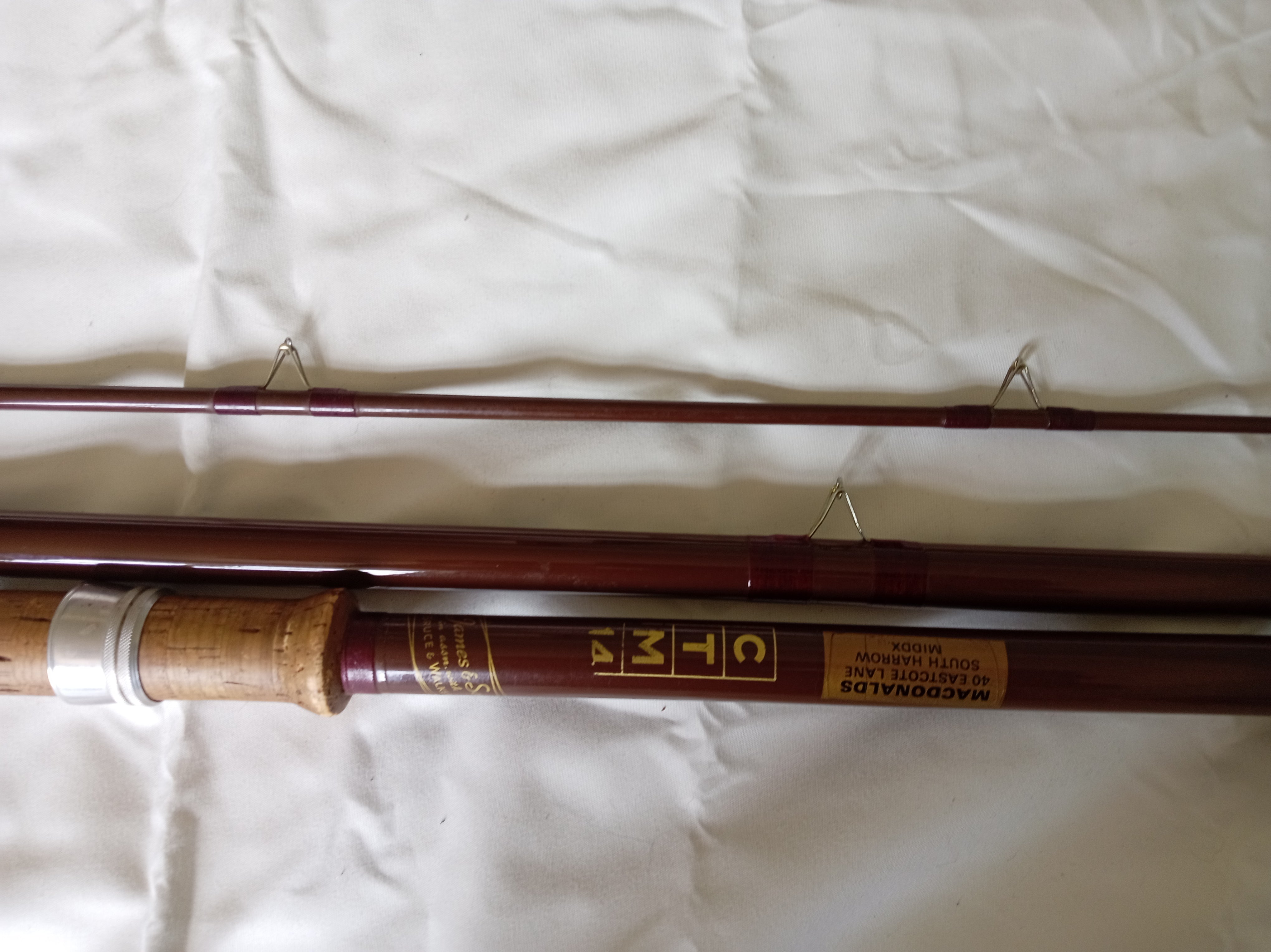 Vintage B James & Son Bruce & Walker CTM14 3-Piece Float Rod - Repaired Tip + Bag