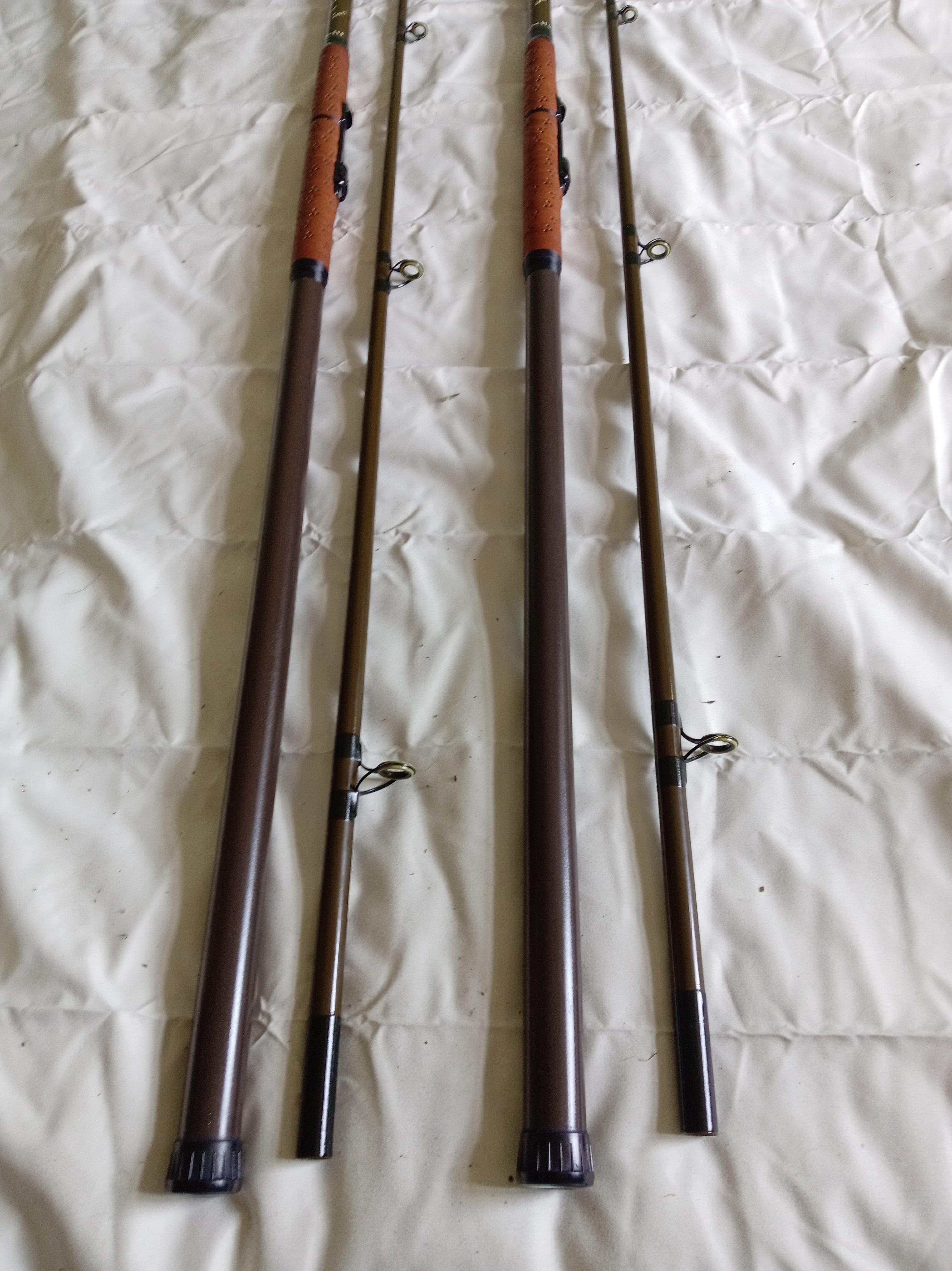 Pair Vintage North Western SS6 Carp Rods 11ft Pristine Handbuilt Inc Bag