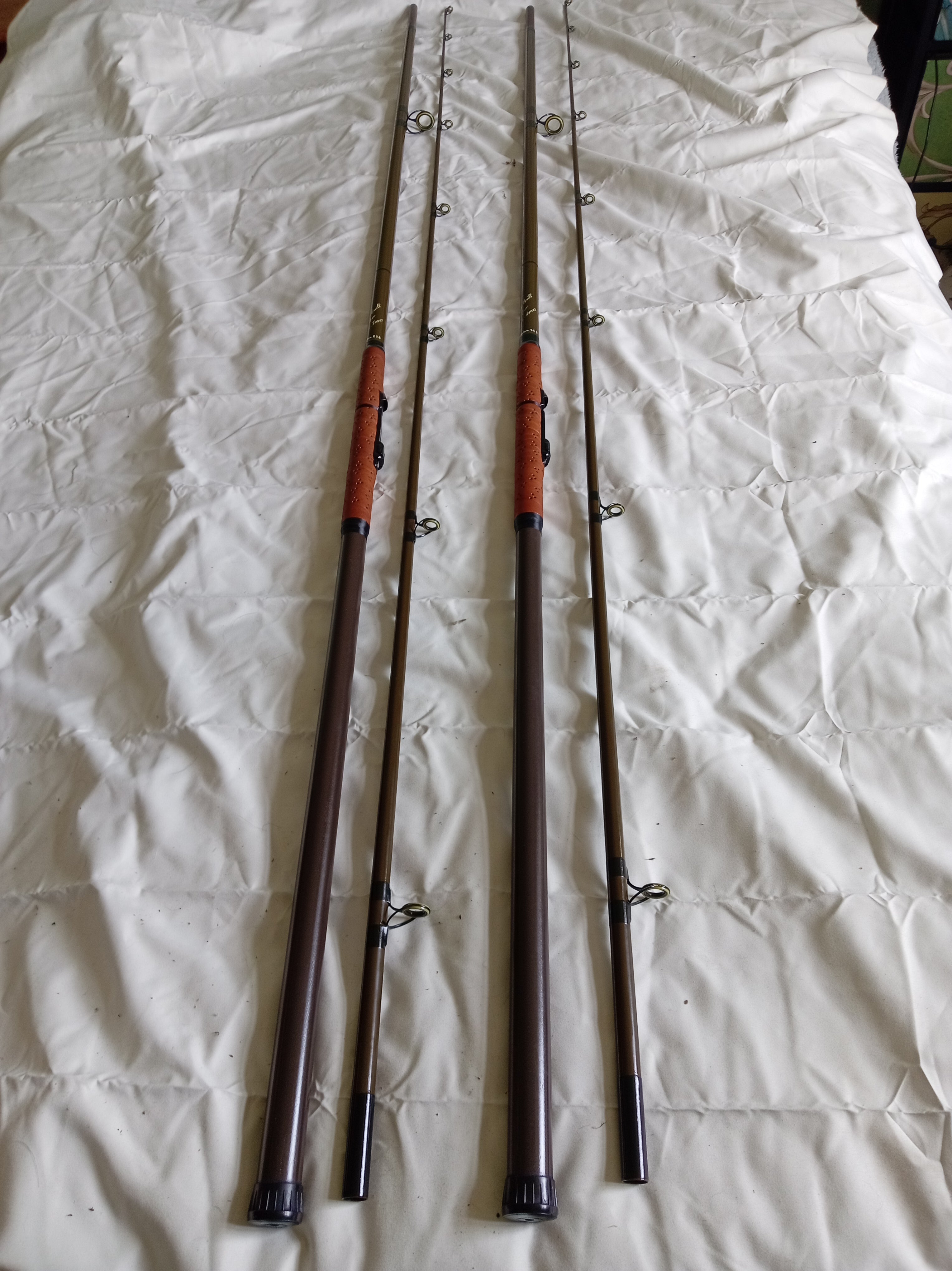 Pair Vintage North Western SS6 Carp Rods 11ft Pristine Handbuilt Inc Bag